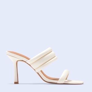 Gabriel Union White Vegan Leather Heeled Mule